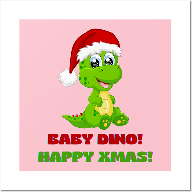 Dino Christmas Cheer Wall Art by Tee Trendz